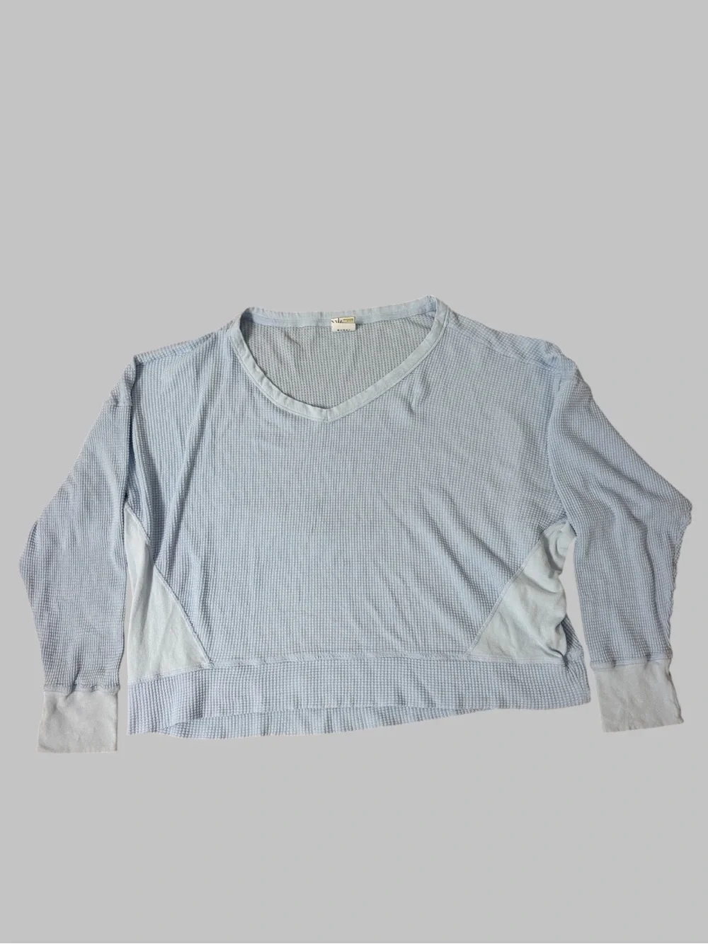 Aerie Offline Pastel Blue Waffle Knit Top - Picture 1 of 5
